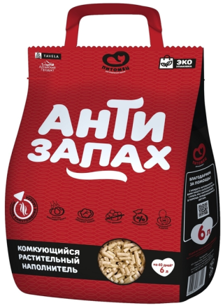 Наполнитель растительный Антизапах, 6л 