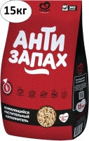 Наполнитель растительный Антизапах, 35л/15кг