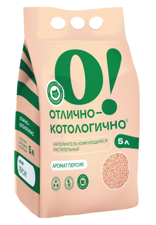 Наполнитель О!Отлично Персик, 5л 