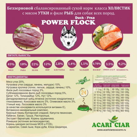 Acari Ciar Power Flock Duck Утка, 25 кг 